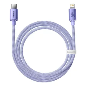   Baseus Crystal Shine USB-C-Lightning kábel, 20W, PD, 1.2m, lila