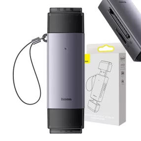   Baseus Lite Series SD/TF memóriakártya olvasó, USB-A + USB-C, szürke