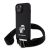 Karl Lagerfeld Saffiano Crossbody Strap Metal Karl and Choupette Apple iPhone 15 hátlap tok, fekete