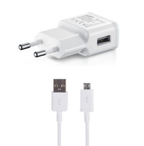 Samsung EP-TA200EWE 15W hálózati töltőadapter + ECB-DU4EWE microUSB-A adatkábel, fehér (eco csomagolásban)