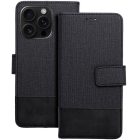 Gomma Xiaomi Redmi Note 14 4G flip/oldalra nyíló tok kártyatartó résszel, fekete
