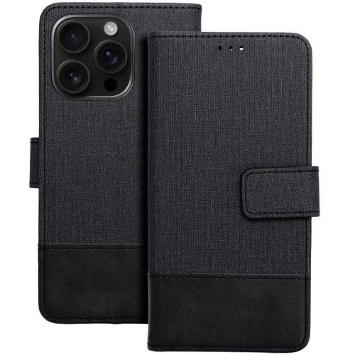 Gomma Xiaomi Redmi Note 14 4G flip/oldalra nyíló tok kártyatartó résszel, fekete