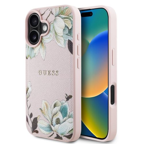 Guess PU Grained Magnolia iPhone 16 MagSafe hátlap tok, rózsaszín