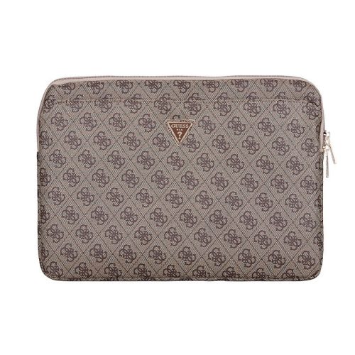 Guess PU 4G Triangle Logo Sleeve 14" laptop táska, barna