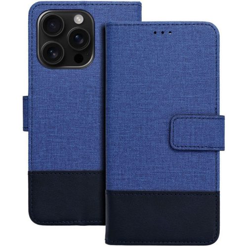 Gomma Samsung Galaxy S25 Edge flip/oldalra nyíló tok kártyatartó résszel, kék