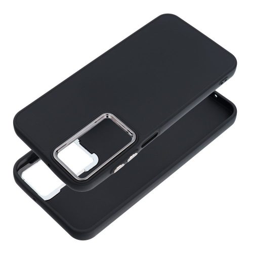 Frame Samsung Galaxy S25 Edge közepesen ütésálló tok kameravédő kerettel, fekete
