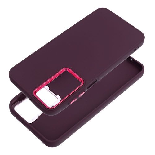 Frame Samsung Galaxy S25 Edge közepesen ütésálló tok kameravédő kerettel, lila