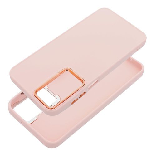 Frame Samsung Galaxy S25 Edge közepesen ütésálló tok kameravédő kerettel, rózsaszín