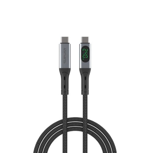4smarts DigitCord Enterprise USB-C / USB-C töltő és adatkábel, 240W, 1.5m, fekete