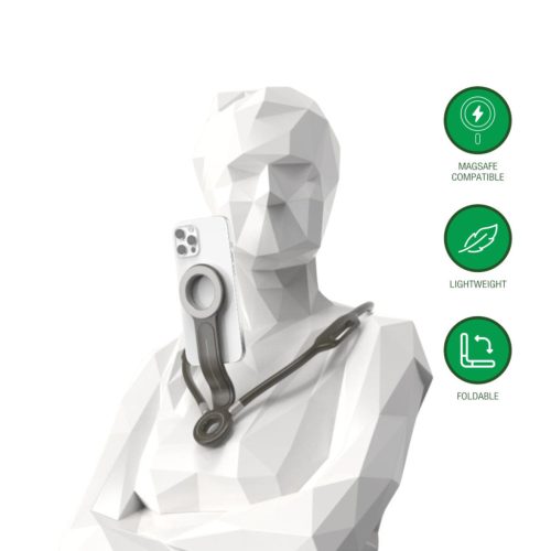 4smarts mágneses nyakba akasztható telefon tartó, MagSafe kompatibilis, szürke