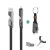 4smarts ComboCord USB-C / USB-C / USB-A töltő és adatkábel, 240W, 1,5m, kulcstartó kábellel, szürke