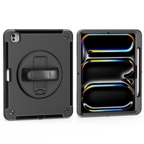   4smarts Rugged Apple iPad Pro 11 (2024) közepesen ütésálló tok kitámasztóval, fekete