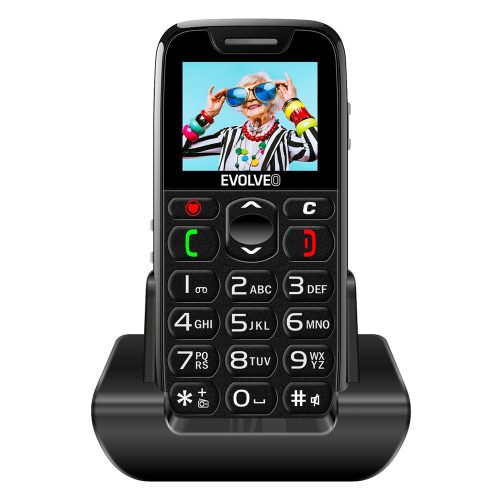 Evolveo EasyPhone (EP501) nyomógombos mobiltelefon, fekete