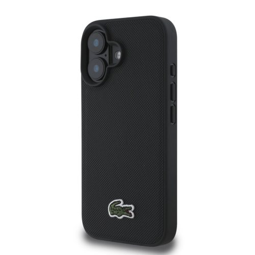 Lacoste Iconic Petit Pique Woven Logo iPhone 16 Plus MagSafe tok, fekete
