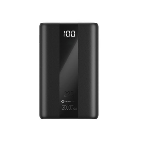Forcell F-Energy P20K2 powerbank / külső akkumulátor, 22,5W, 20000mAh, QC3.0, fekete