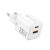Forcell F-Energy Mini GaN III VT-25B USB-C + USB-A töltő adapter,  PD, QC4.0, 25W, fehér