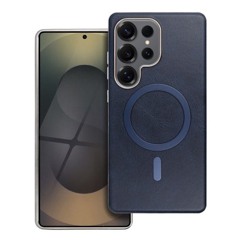 Gentleman Samsung Galaxy A26 MagSafe kompatibilis ECO bőr tok, kameravédő peremmel, kék