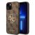 Guess PU 4G Metal Logo Apple iPhone 15 hátlap tok, barna