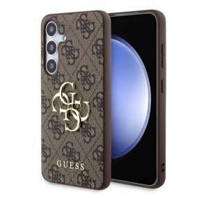  Guess PU 4G Metal Logo Samsung Galaxy S24+ hátlap tok, barna