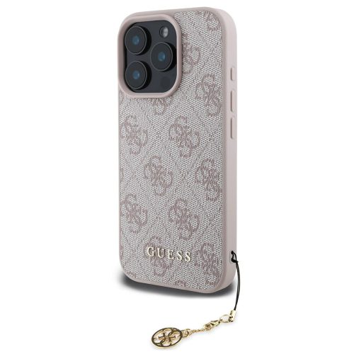 Guess 4G Charms Collection iPhone 16 Pro Max kemény hátlap tok, rózsaszín
