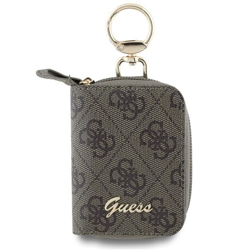 Guess PU 4G Script Logo kulcs / kártyatartó táska, barna