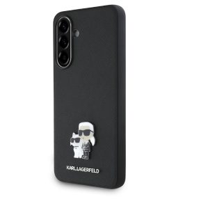   Karl Lagerfeld PU Saffiano Metal Karl and Choupette Samsung Galaxy A56 hátlap tok, fekete