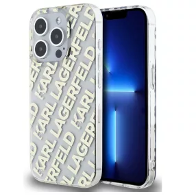   Karl Lagerfeld IML Electroplated Repeated Logo iPhone 15 Pro hátlap tok, arany