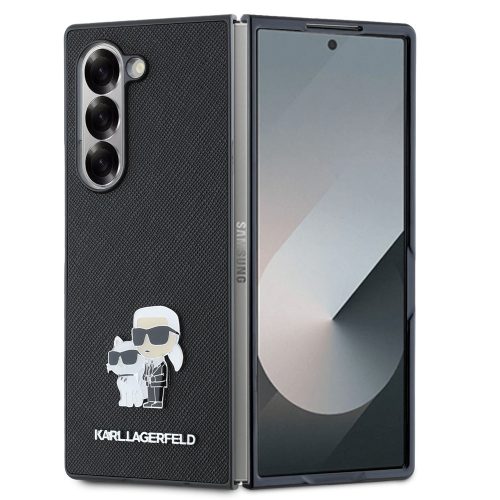 Karl Lagerfeld PU Saffiano Karl and Choupette Samsung Z Fold6 tok, fekete