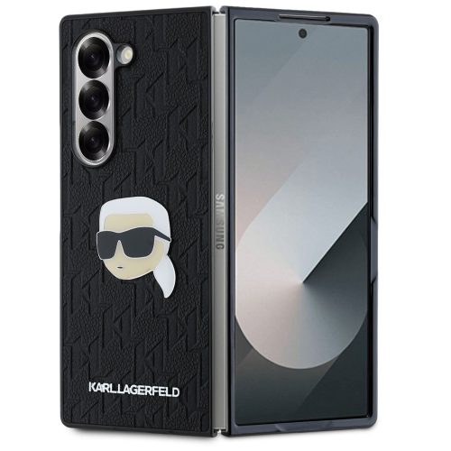 Karl Lagerfeld PU Saffiano Monogram Karl Head Samsung Z Fold6 tok, fekete