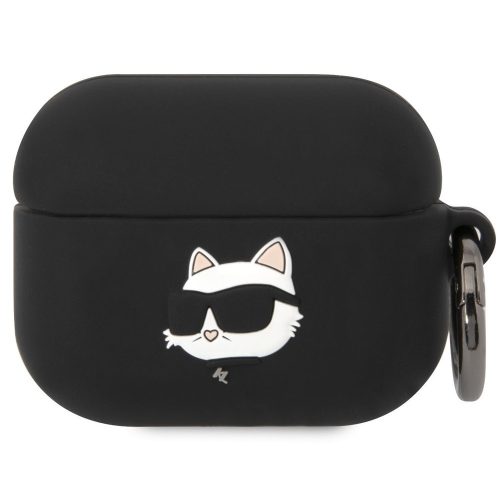Karl Lagerfeld 3D Logo NFT Choupette Head Apple Airpods Pro szilikon tok, fekete
