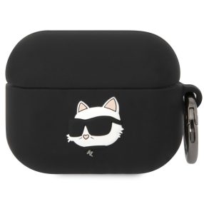   Karl Lagerfeld 3D Logo NFT Choupette Head Apple Airpods Pro 2 szilikon tok, fekete