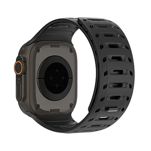 Dux Ducis CS Apple Watch 42/44/45/46/49mm mágneses szilikon szíj, fekete