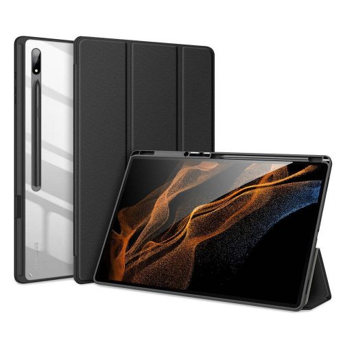 Dux Ducis Toby Samsung Tab S8 Ultra kihajtható tok pencil tartóval, fekete