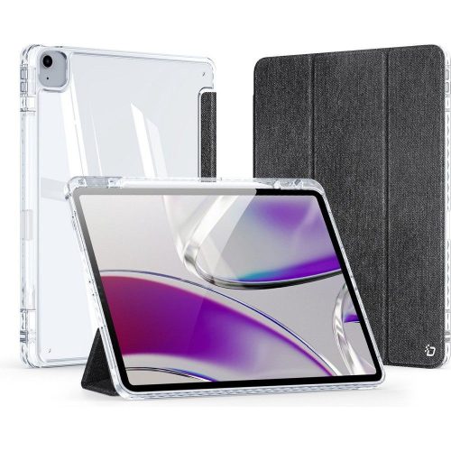 Dux Ducis Unid iPad iPad Air 13 (2024)/iPad Pro 12.9 (2018/2020/2021/2022) kihajtható tok pencil tartóval, fekete