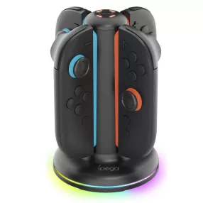   iPega SW2052 Nintendo Switch 2 JoyCon töltő állvány RGB világítással, fekete