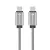 FORCELL F-ENERGY C238 USB-C-USB-C adatkábel, PD, 5A, QC4.0, 100W, 1m, ezüst