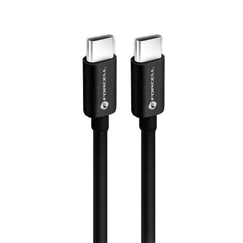 FORCELL F-ENERGY C338 USB-C-USB-C adatkábel, PD, 3A, QC4.0, 60W, 2m, fekete