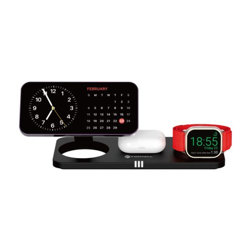 Forcell F-Energy MagNetix 3in1MagSafe kompatibilis vezeték nélküli töltő, fekete