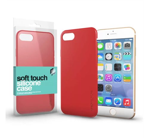 Xprotector Soft Touch szilikon hátlap tok, Apple iPhone SE (2020)/7/8, piros