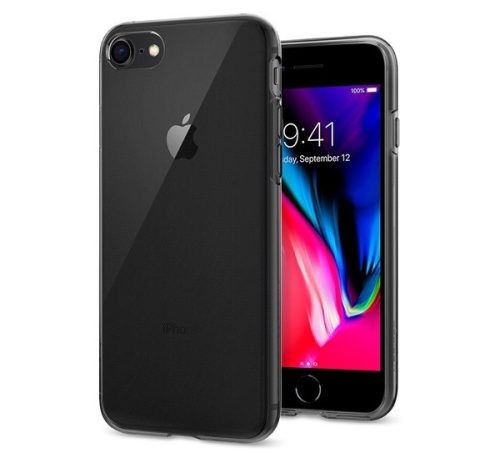 Spigen Liquid Crystal Apple iPhone SE 2022/2020/8/7 Space Clear tok, fekete-átlátszó