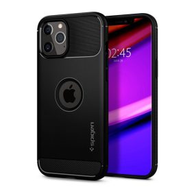   Spigen Rugged Armor Apple iPhone 12 / 12 Pro tok, Matte Black, fekete