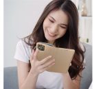 Magnet Samsung Galaxy A22 5G mágneses flip tok, arany