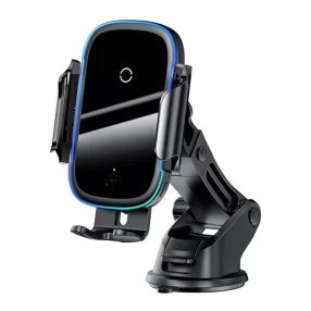   Baseus Light tapadókorongos autós tartó, műszerfalra, szélvédőre, wireless töltő, fekete, 15W