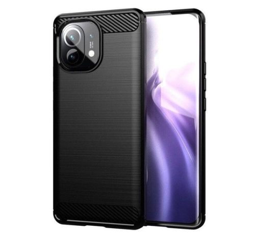 Forcell Carbon hátlap tok Xiaomi Mi 11 Lite 5G, fekete
