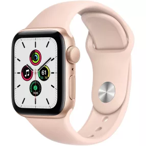   Bemutató készülék, Apple Watch SE GPS okosóra, 44mm, Arany alumínium, rózsakvarc szíj