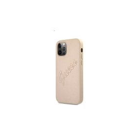   Guess PU Saffiano Vintage Script Apple iPhone 12 Pro Max hátlap tok, arany