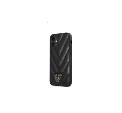 Guess V Quilted Apple iPhone 12 mini hátlap tok, fekete