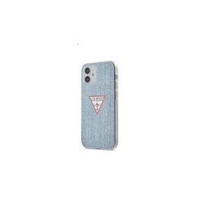   Guess PC/TPU Denim Triangle Apple iPhone 12 mini hátlap tok, világos kék