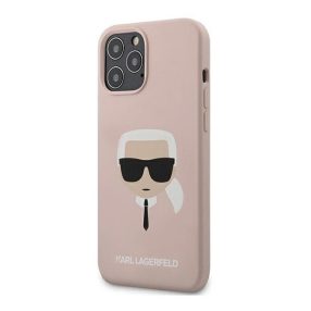   Karl Lagerfeld Head Silicone hátlap tok Apple iPhone 12 Pro Max, rózsaszín