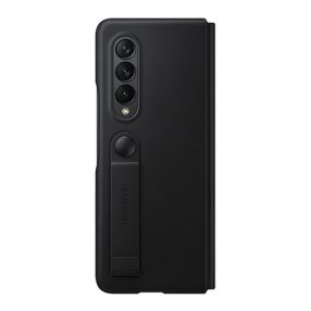   Samsung Galaxy Z Fold3 5G Leather Flip Cover, gyári bőr flip tok, fekete, EF-FF926